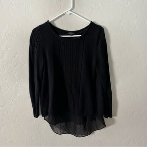 Lucky Brand Black Knitted Sweater Blouse